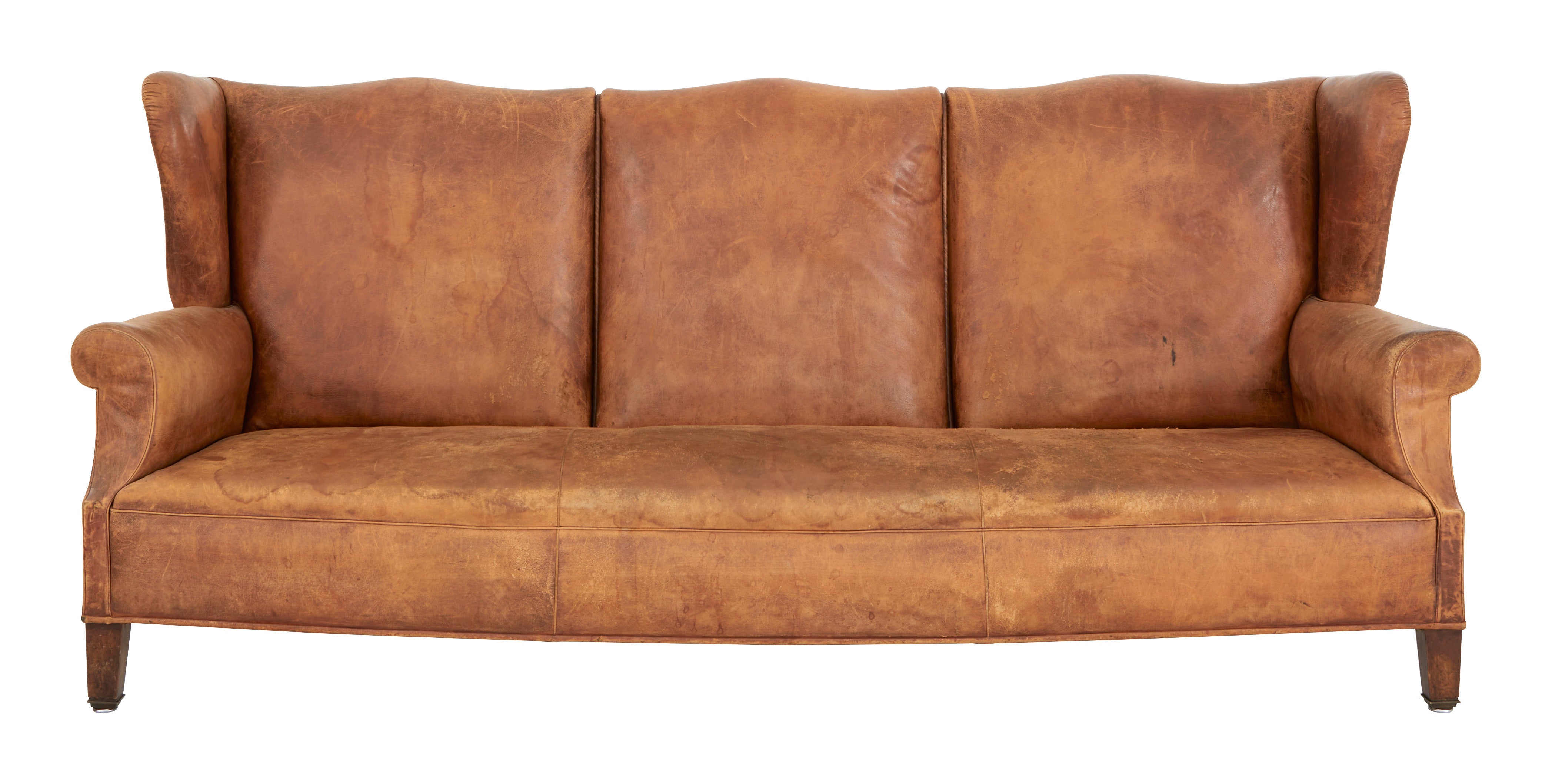 Antique Long Leather Sofa & Jayson Home