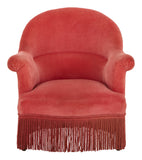 Antique Napoleon III Pink Velvet Chair