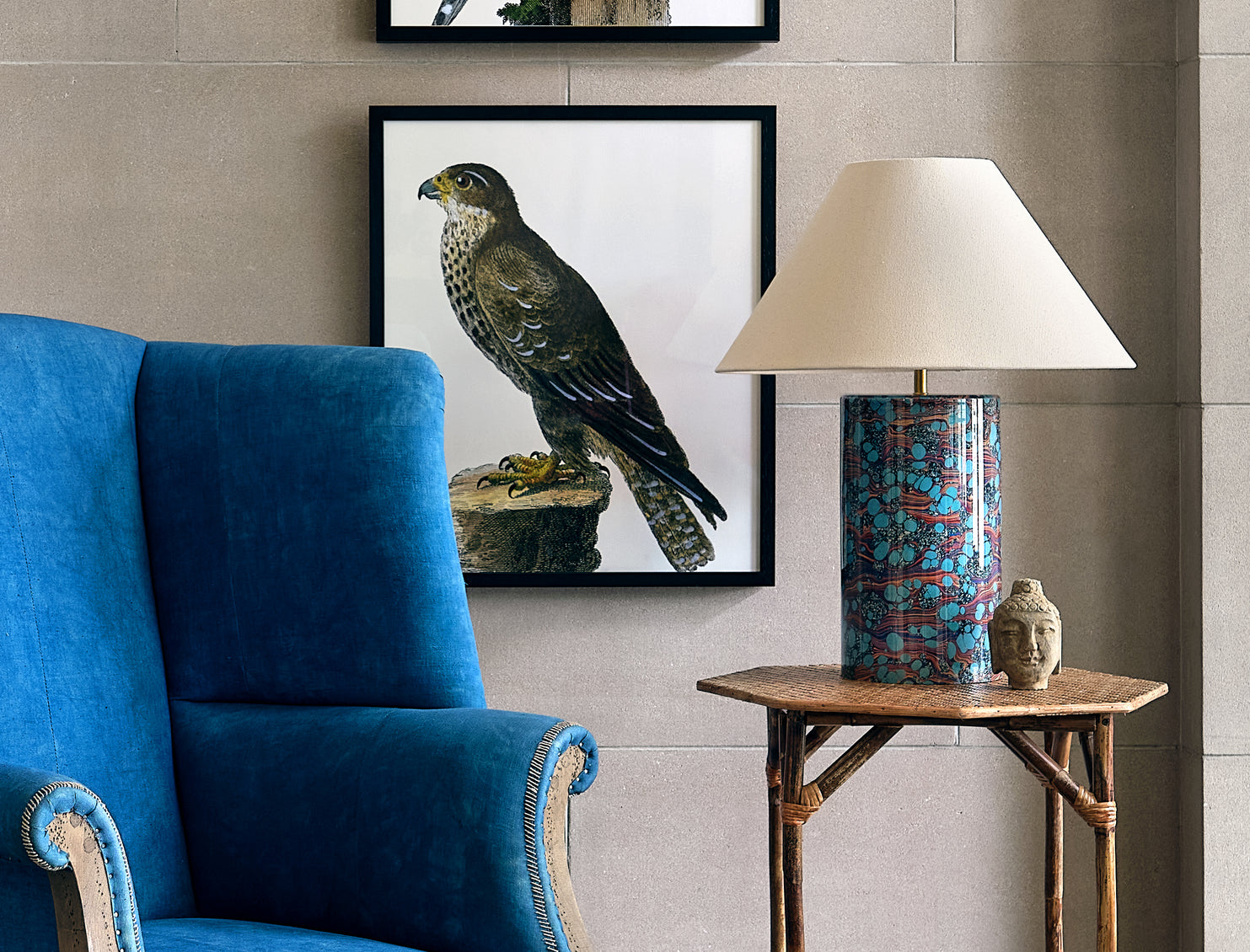 Marbleized Table Lamp