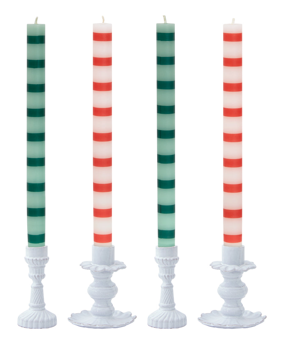 Striped Dinner Candles