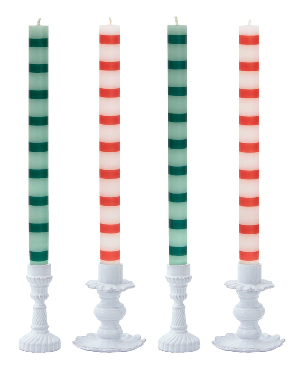 Striped Dinner Candles
