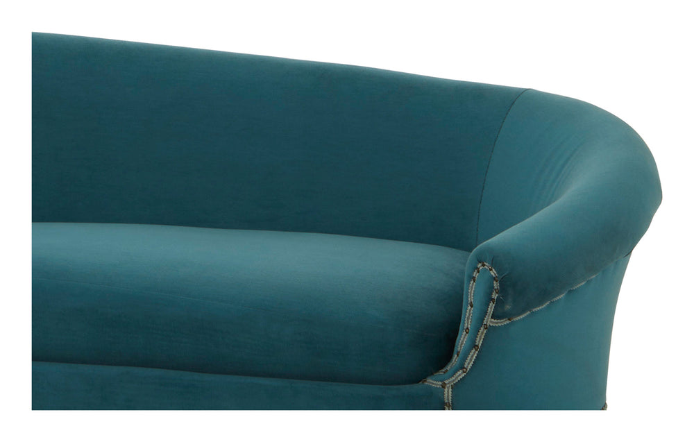Vintage Blue Curved Sofa