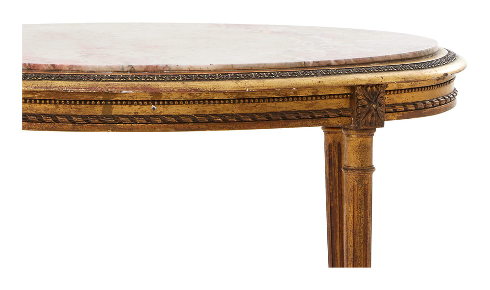 Antique Oval Marble Top Table