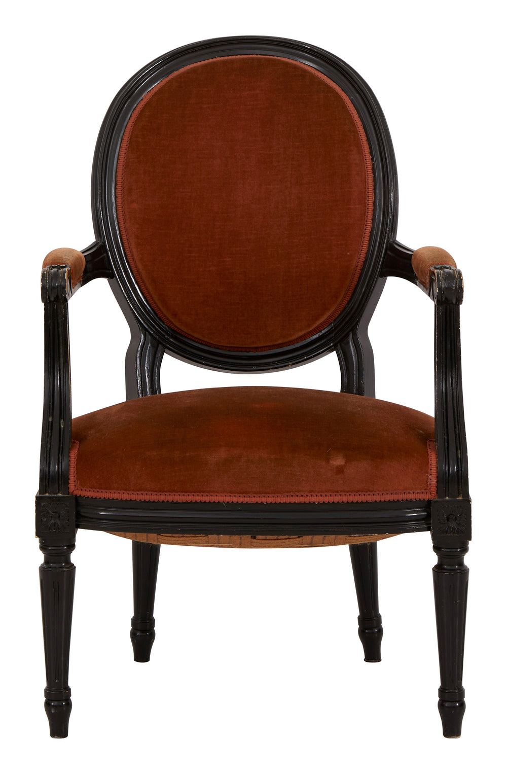 Antique Black Louis XVI Armchair