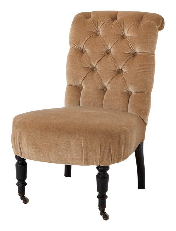 Antique Velvet Slipper Chair
