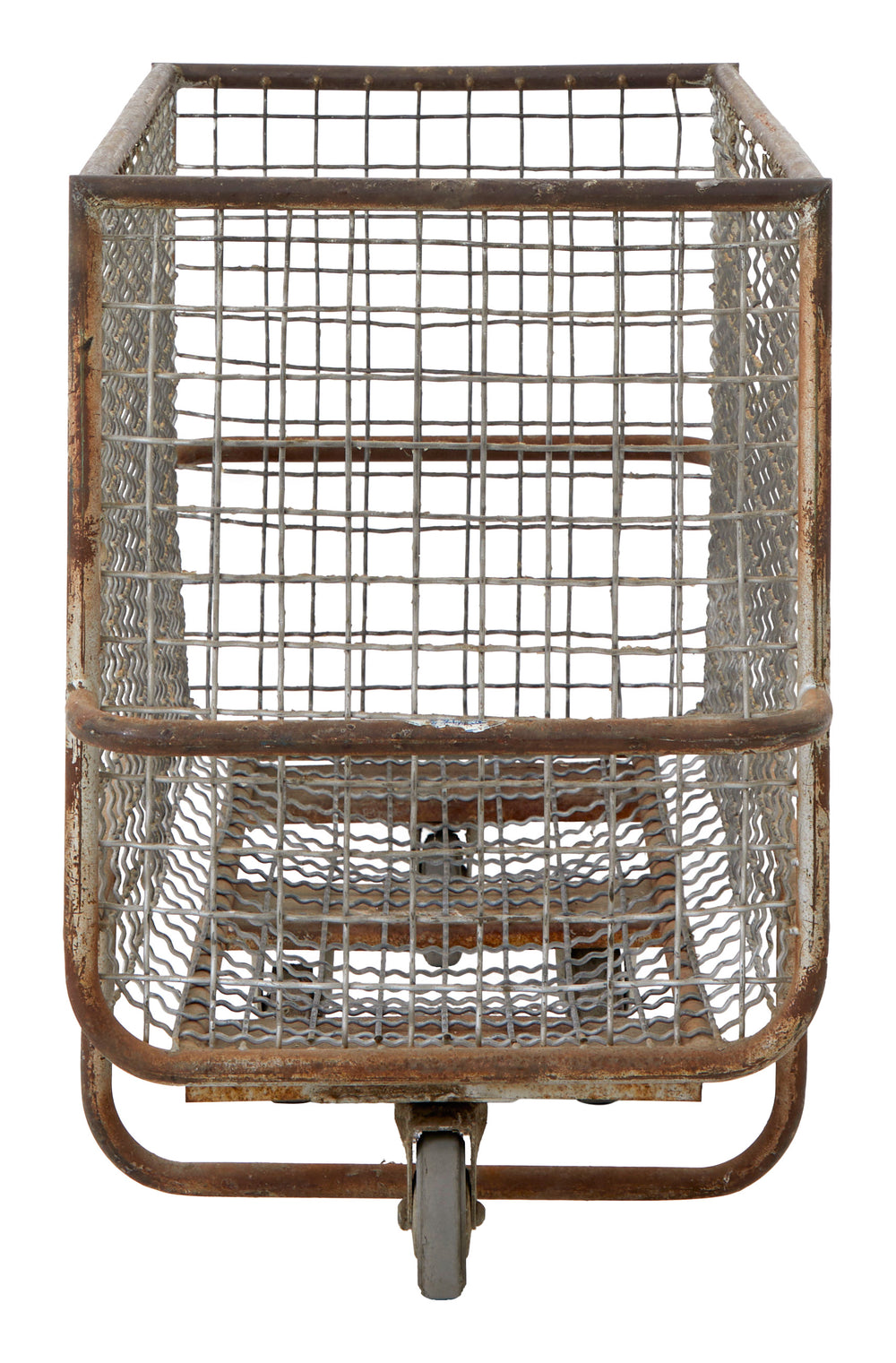 Vintage Industrial Rolling Basket