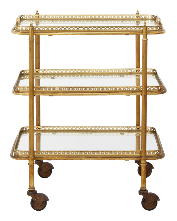 Vintage Brass Tray Cart