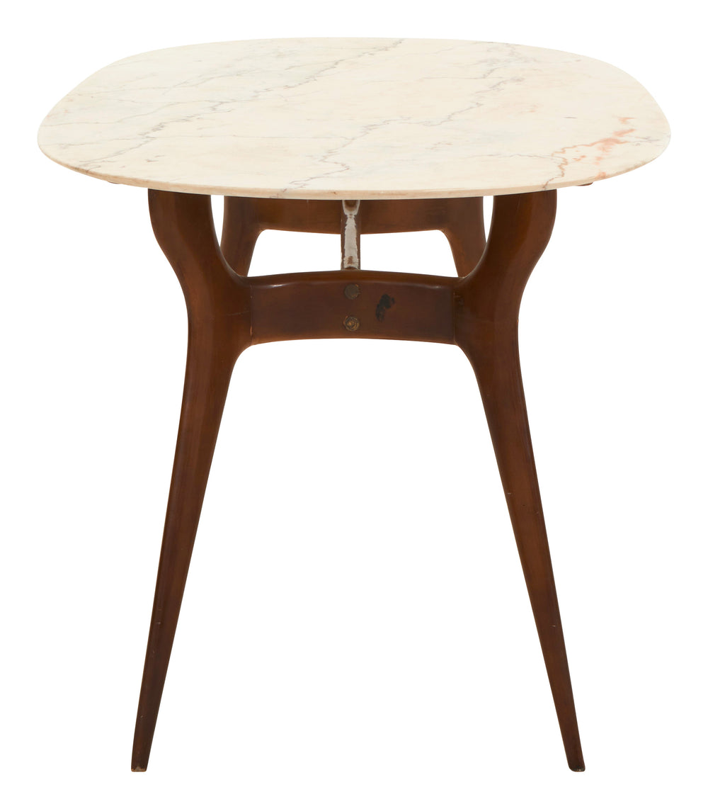 Vintage Oval Marble Top Dining Table