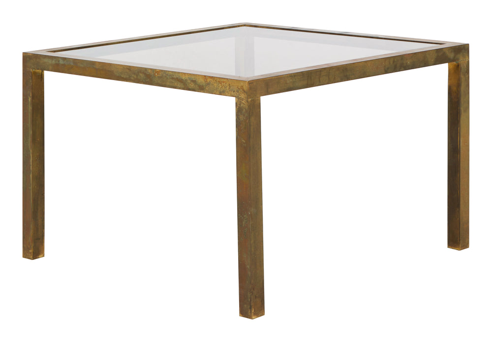 Vintage Brass Square Coffee Table