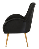 Vintage Italian Black Cowhide Chair