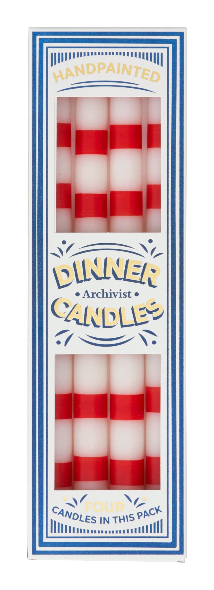 Red Stripe Dinner Candles