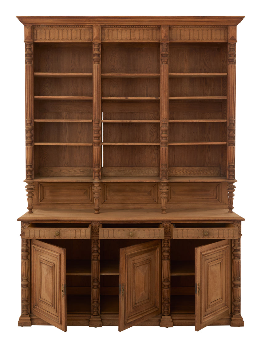 Vintage Carved Wood Breakfront