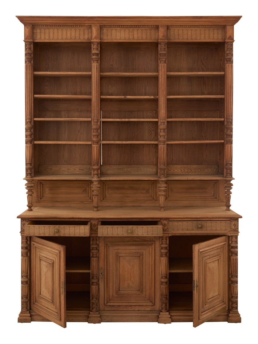 Vintage Carved Wood Breakfront