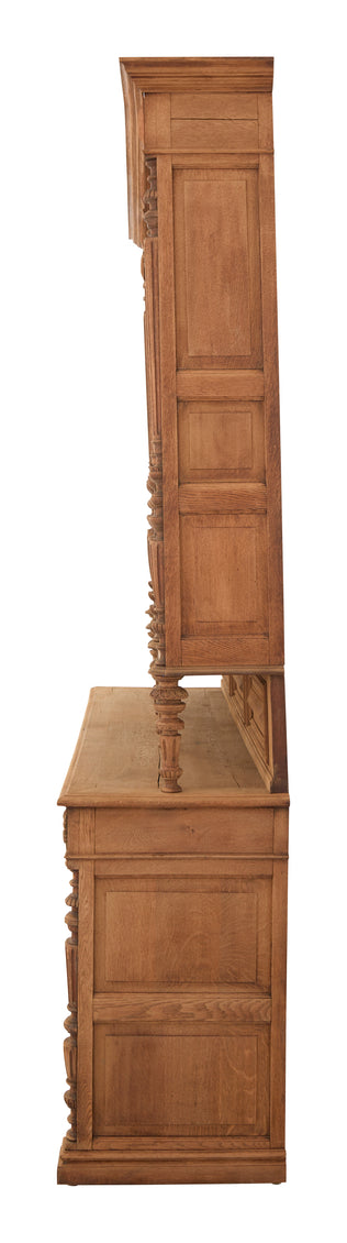 Vintage Carved Wood Breakfront