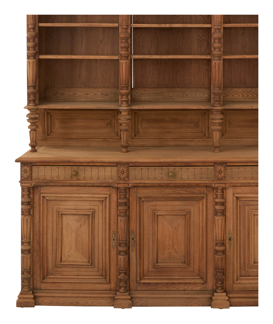 Vintage Carved Wood Breakfront