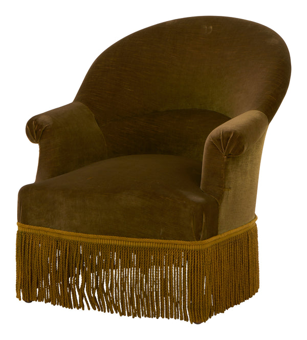 Antique Napoleon III Velvet Chair