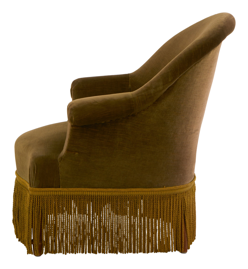 Antique Napoleon III Velvet Chair