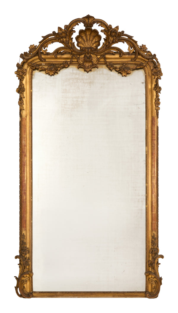Antique Louis Philippe Gilt Floor Mirror