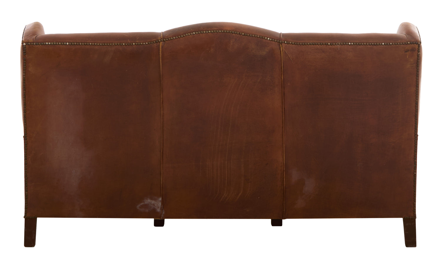 Antique Leather Wing Back Sofa