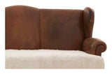 Antique Leather Wing Back Sofa