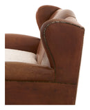 Antique Leather Wing Back Sofa