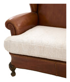 Antique Leather Wing Back Sofa