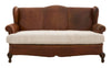 Antique Leather Wing Back Sofa