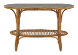 Vintage Oval Rattan Table