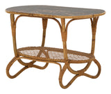 Vintage Oval Rattan Table