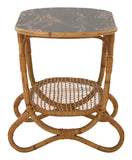 Vintage Oval Rattan Table