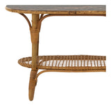 Vintage Oval Rattan Table