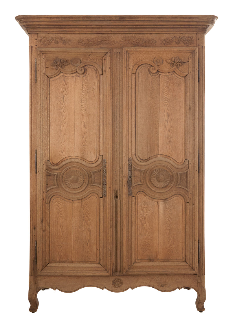 Antique Carved Oak Armoire