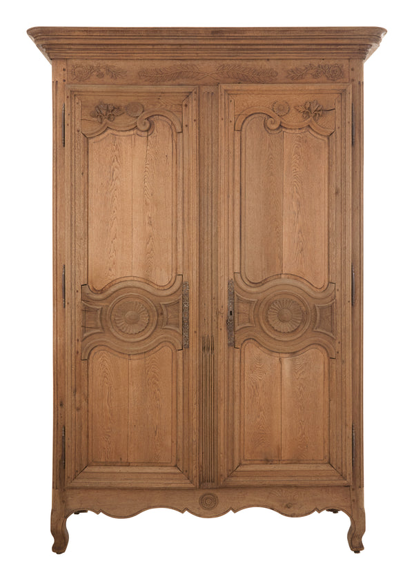 Antique Carved Oak Armoire