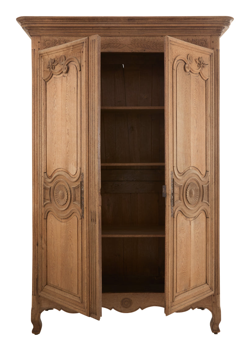 Antique Carved Oak Armoire