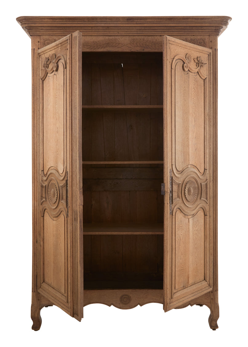 Antique Carved Oak Armoire