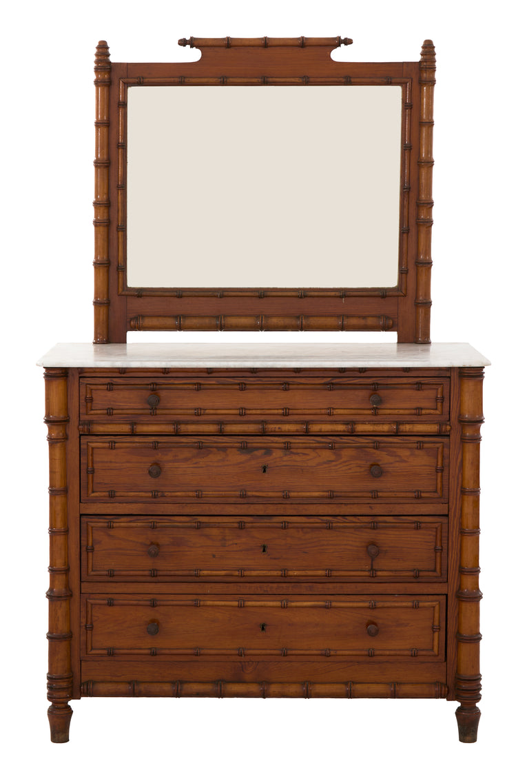 Vintage Faux Bamboo Dresser