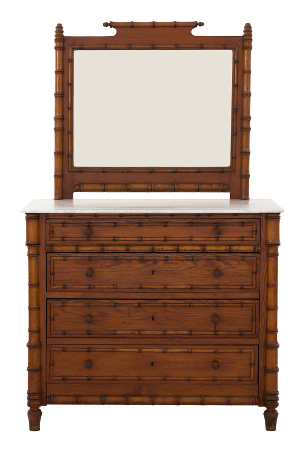 Vintage Faux Bamboo Dresser