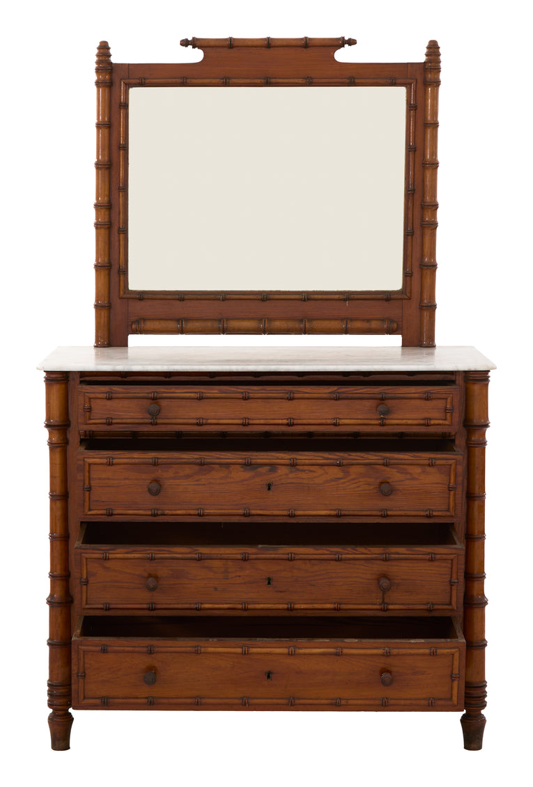 Vintage Faux Bamboo Dresser