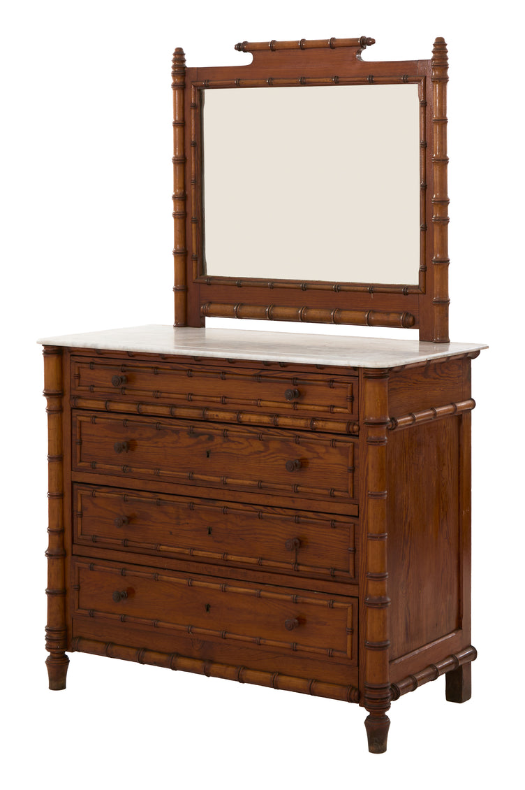 Vintage Faux Bamboo Dresser