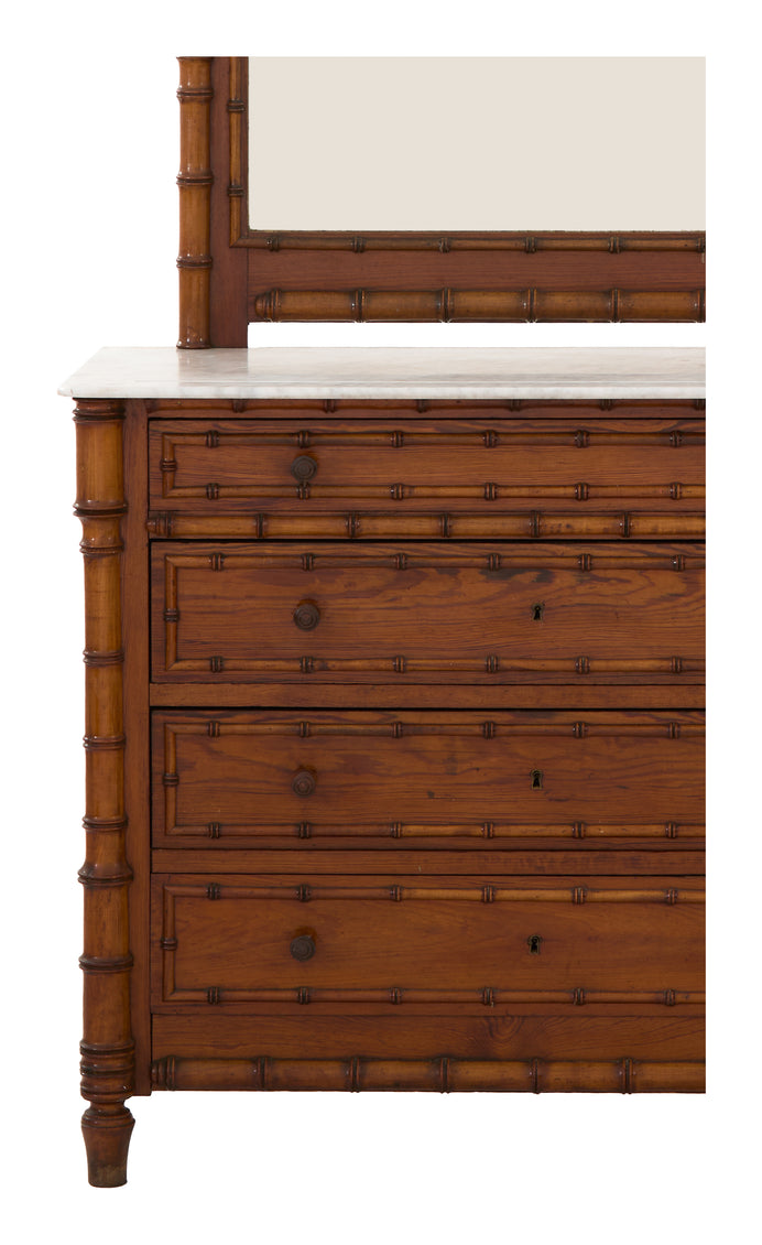 Vintage Faux Bamboo Dresser