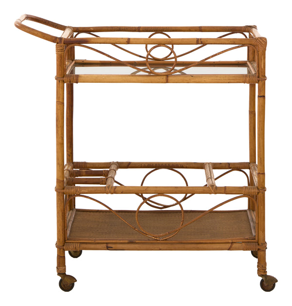 Vintage Rattan Bar Cart