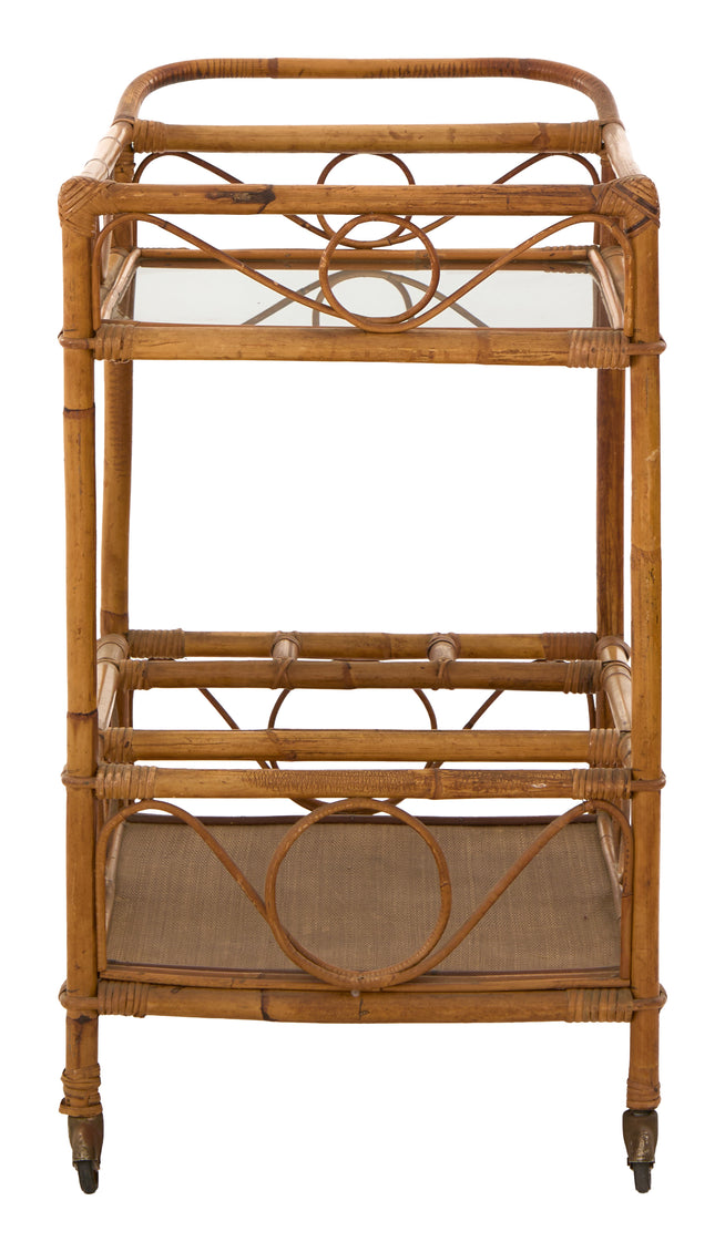 Vintage Rattan Bar Cart