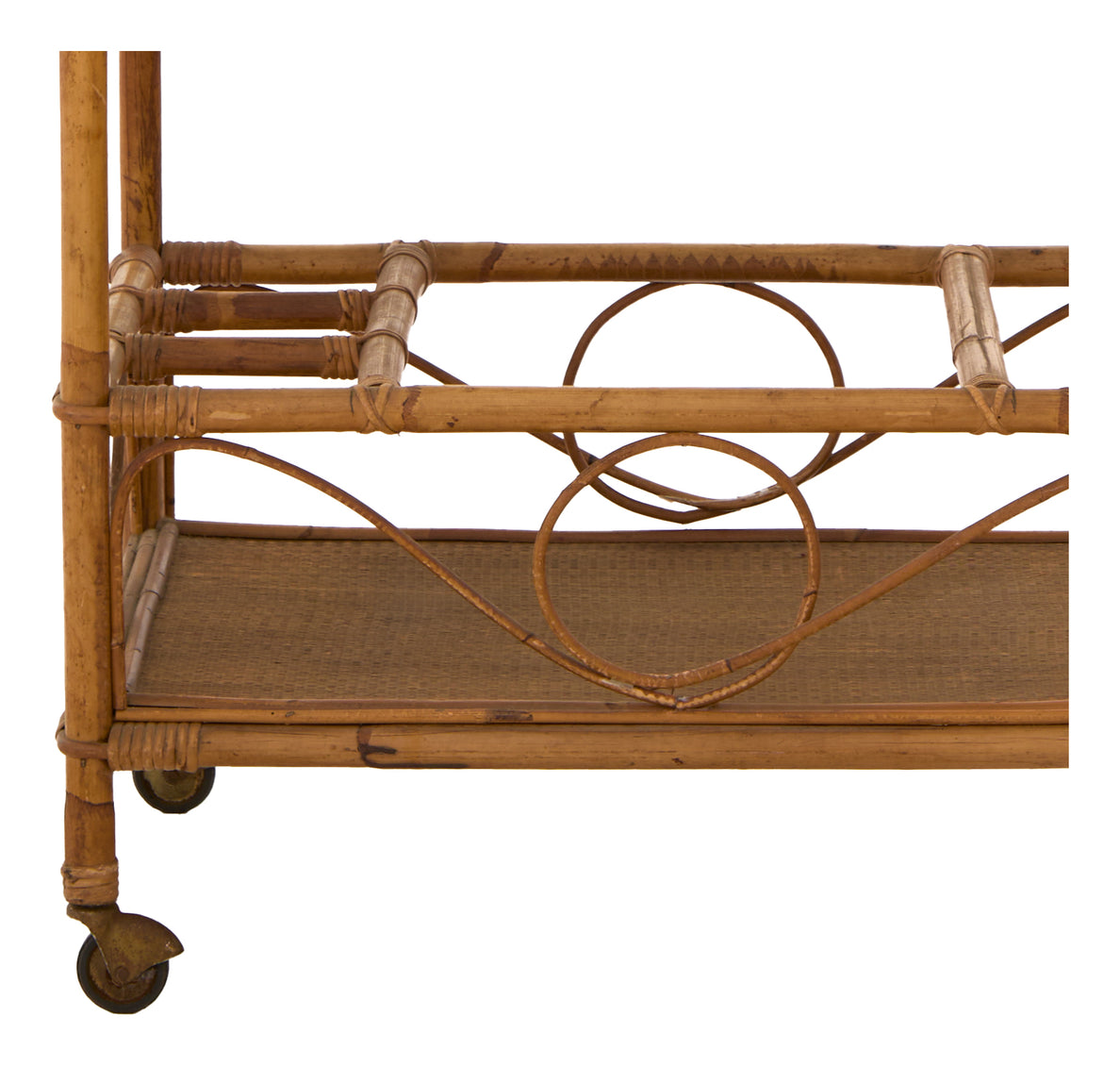 Vintage Rattan Bar Cart