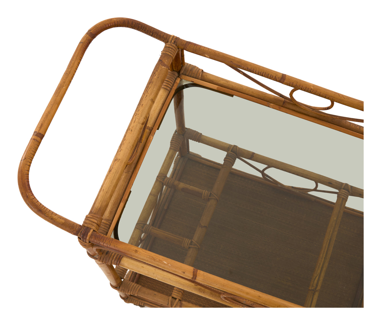 Vintage Rattan Bar Cart