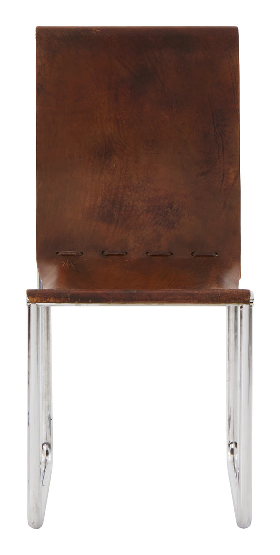 Vintage Leather Sling Dining Chair