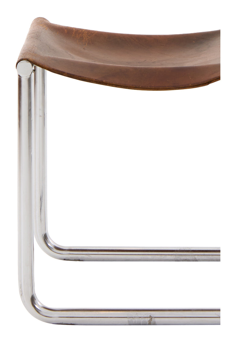 Vintage Leather Sling Dining Chair