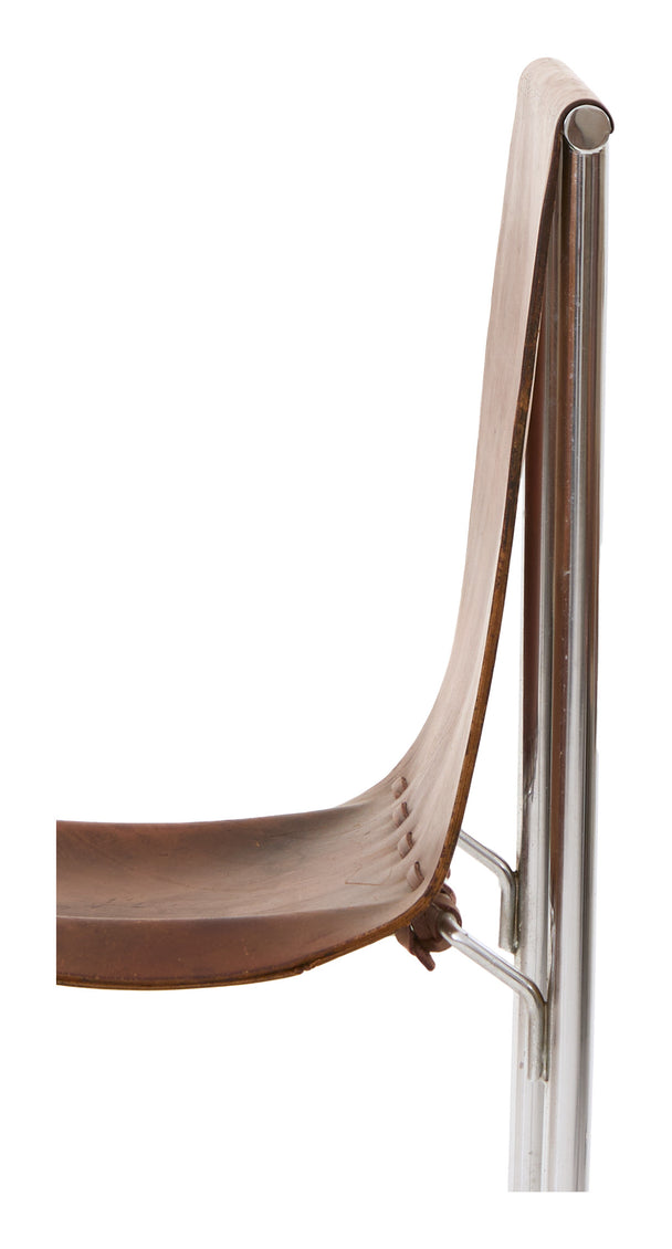 Vintage Leather Sling Dining Chair