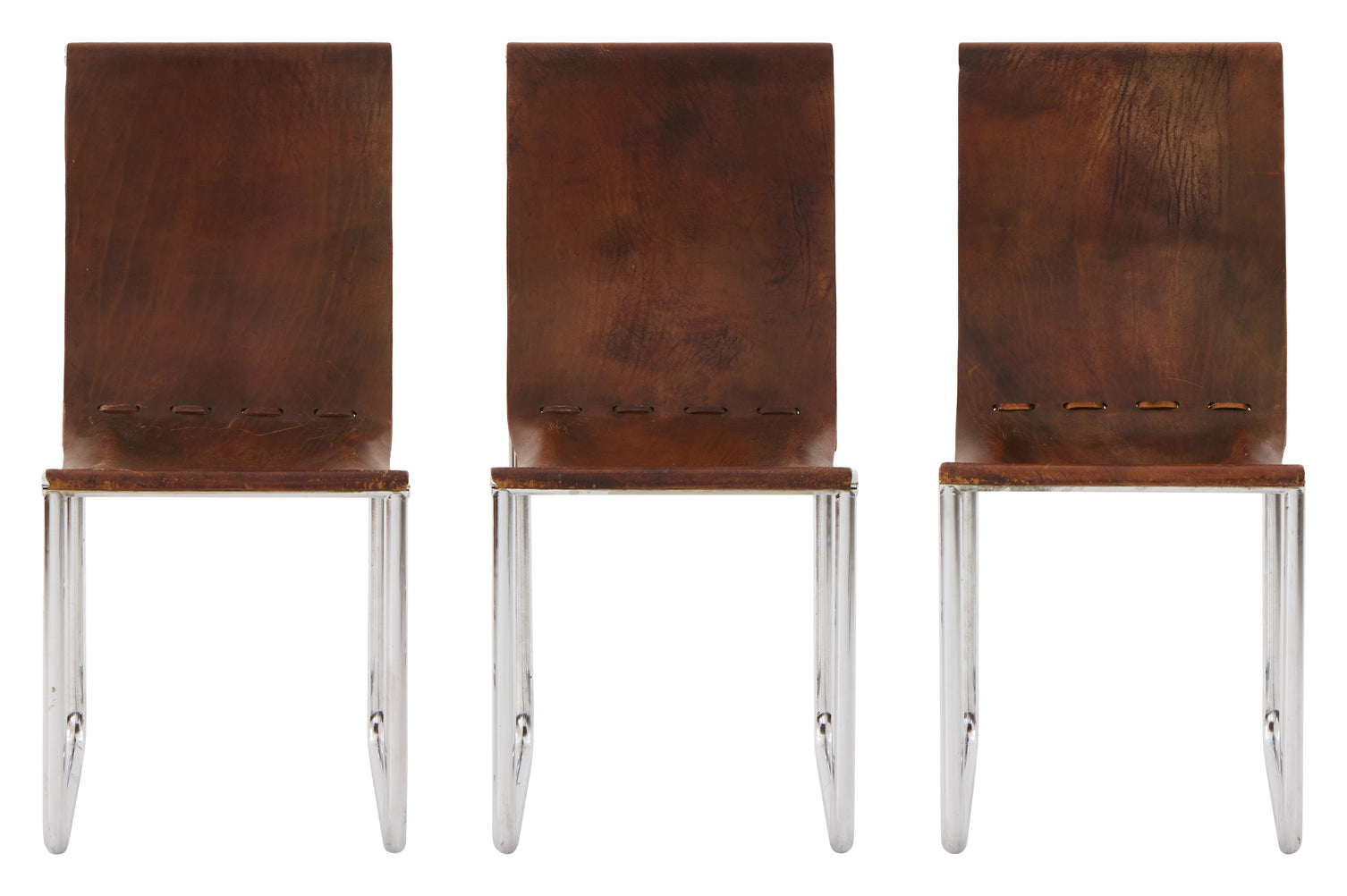 Vintage Leather Sling Dining Chair