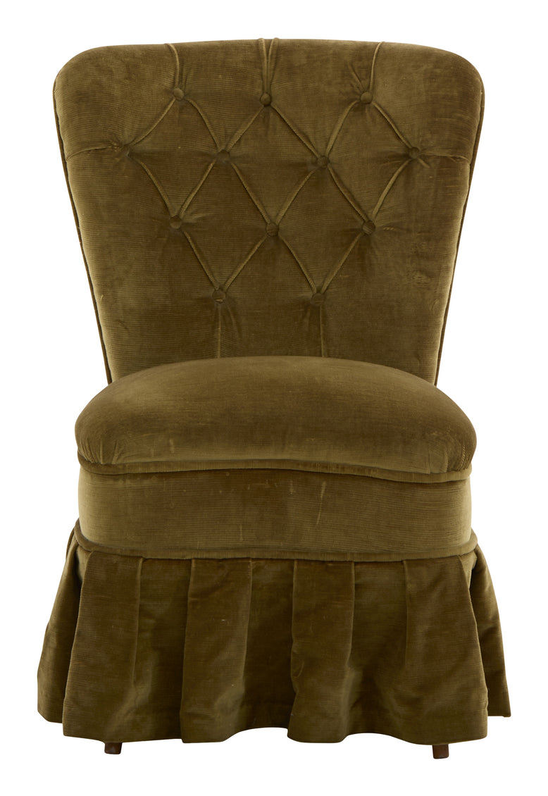 Vintage Velvet Slipper Chair