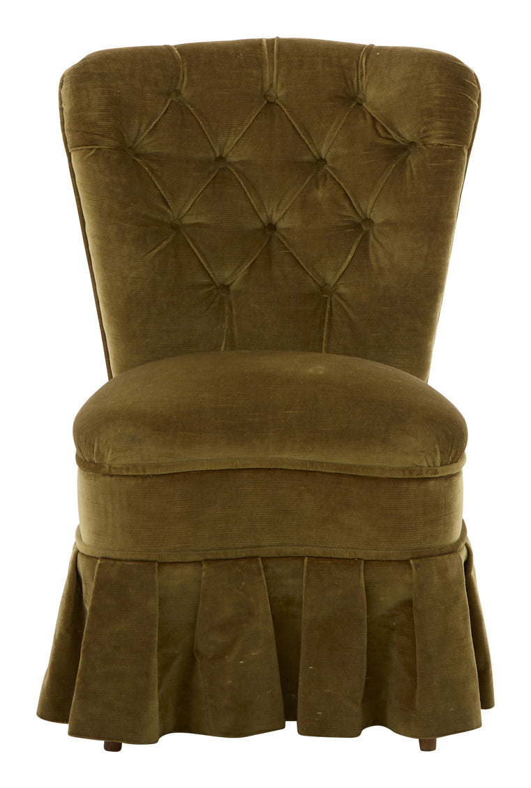 Vintage Velvet Slipper Chair